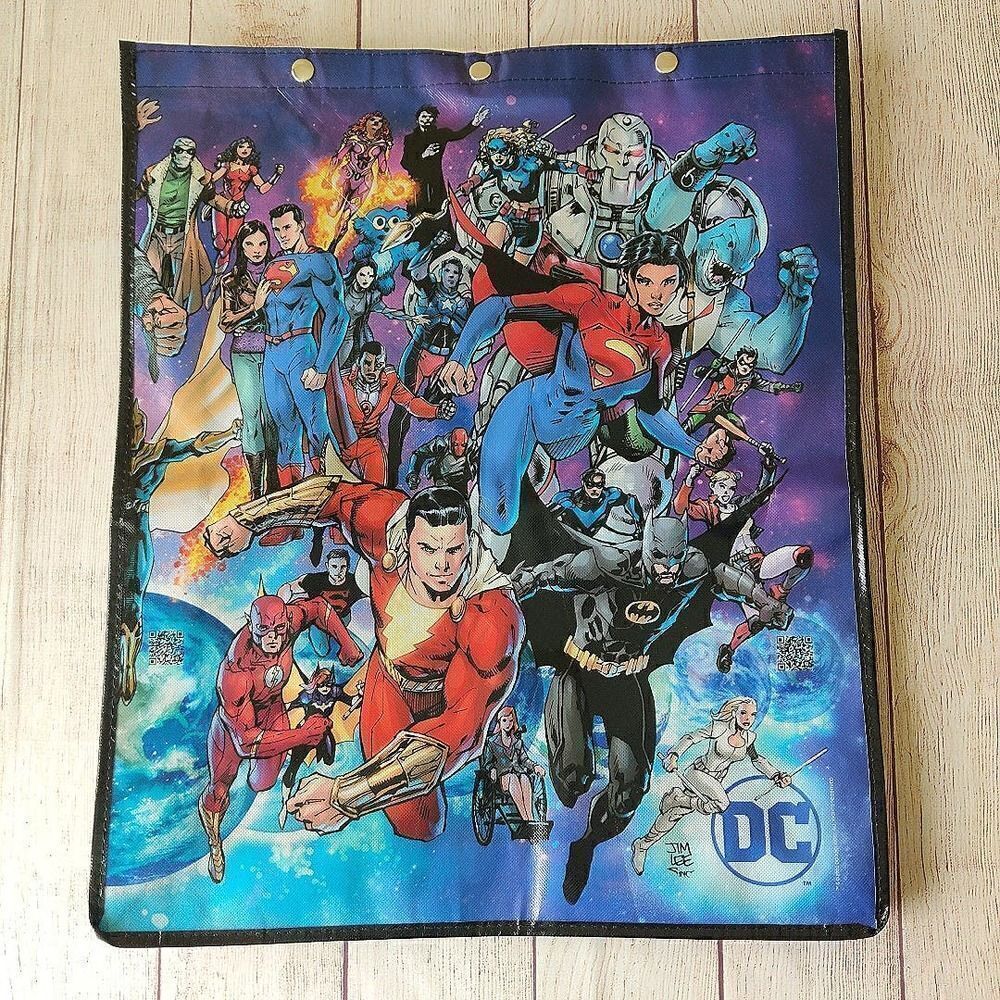2022 Comic Con DC superhero swag bag with adjustable strap